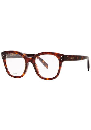 Celine - Square-frame Optical Glasses, Glasses, Brown, Can be Fitted With Prescription Lenses, Designer-engraved arm - Havana