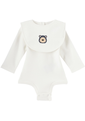 Moncler Enfant Baby White Bodysuit & Bib Set