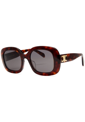 Celine - Oversized Oval-frame Sunglasses Designer Plaque at Temples, 100% UV Protection - Brown