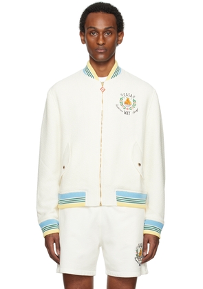 Casablanca Off-White Embroidered Bomber Jacket