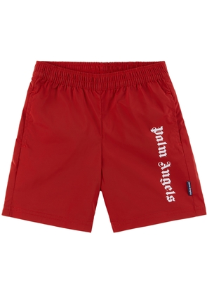 Palm Angels Kids Red Printed Swim Shorts