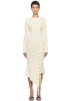 The Attico Off-White Studded Midi Dress