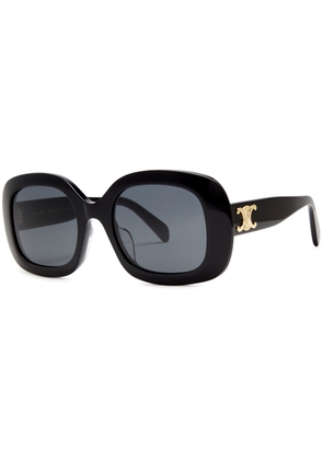 Celine - Oversized Oval-frame Sunglasses Black, Designer Plaque at Temples, 100% UV Protection