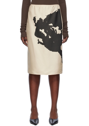 BITE Beige Print Midi Skirt