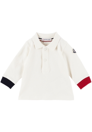 Moncler Enfant Baby Off-White Spread Collar Long Sleeve Polo