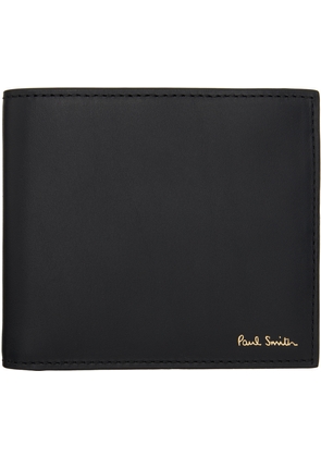 Paul Smith Black Leather 'Signature Stripe' Interior Billfold Wallet