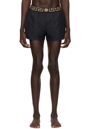 Versace Underwear Black Greca Border Swim Shorts
