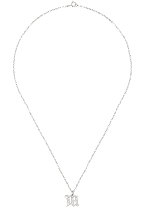 MISBHV Silver Small Crystal M Chain Necklace
