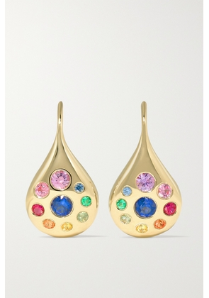 Brent Neale - Petal Small 18-karat Gold, Sapphire And Emerald Earrings - Multi - One size