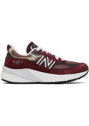 New Balance Burgundy Made in USA 990v6 Sneakers