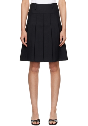 Fax Copy Express Black Pleated Midi Skirt