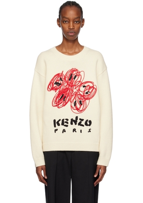 Kenzo Off-White Kenzo Paris Drawn Varsity Sweater