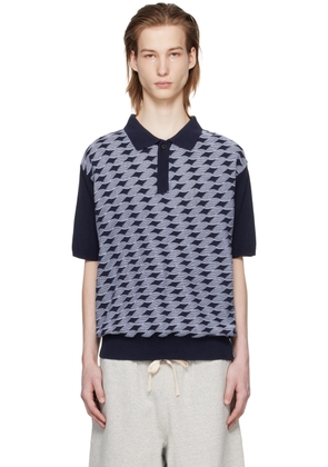 AFTER PRAY Navy Knotted Polo