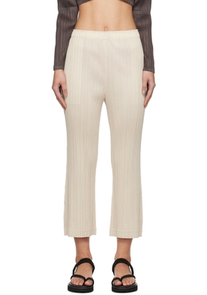 PLEATS PLEASE ISSEY MIYAKE Off-White Thicker Bottoms 1 Trousers