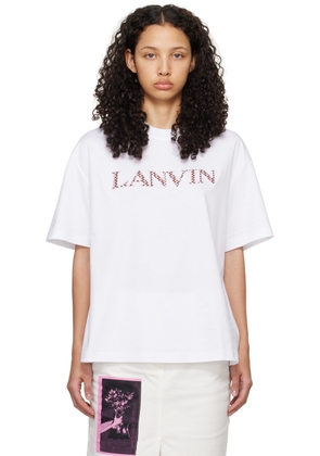 Lanvin White Oversized Embroidered Curb T-Shirt