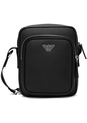 Emporio Armani Black Logo Plaque Messenger Bag