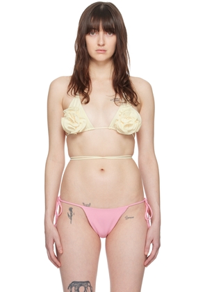 Magda Butrym Off-White Floral Bikini Top