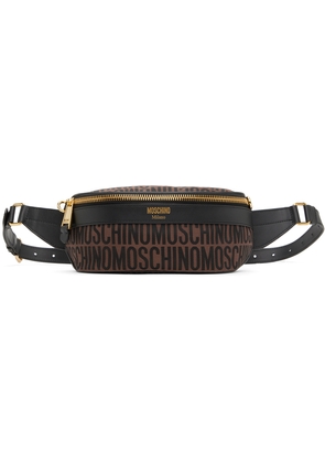 Moschino Brown Jacquard Belt Bag