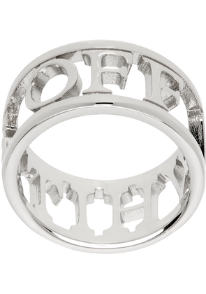 Off-White Silver Logo Lettering Ring