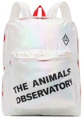 The Animals Observatory Kids White Zip Backpack