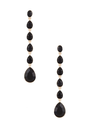 Ettika Black Drop Earrings in Black.