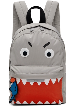 Stella McCartney Kids Gray Shark Print Backpack
