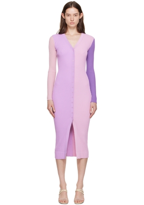 Staud Pink & Purple Shoko Midi Dress