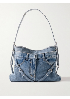Givenchy - Voyou Boyfriend Medium Crystal-embellished Denim Shoulder Bag - Blue - One size