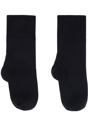 Wolford Black Cotton Velvet Socks