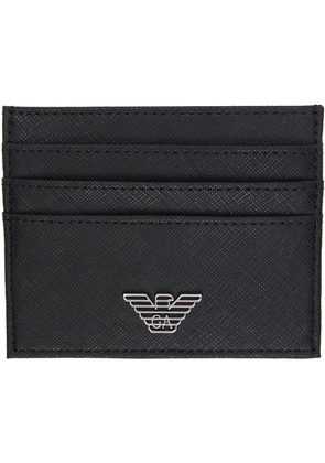 Emporio Armani Black Regenerated Faux-Leather Card Holder