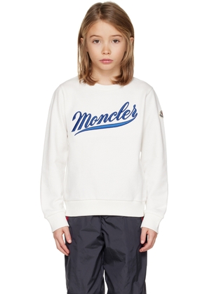 Moncler Enfant Kids White Embroidered Sweatshirt