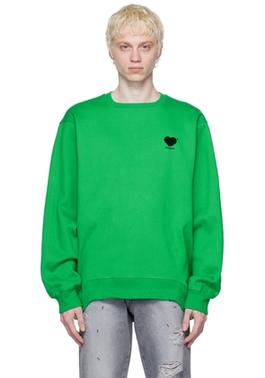 ADER error Green Flocked Sweatshirt