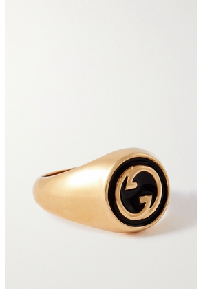 Gucci - Blondie Gold-tone And Enamel Ring - Black - S,M,L