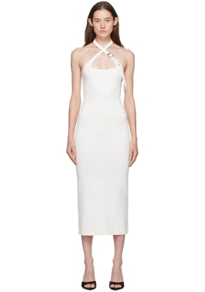 The Attico White Halter Neck Midi Dress
