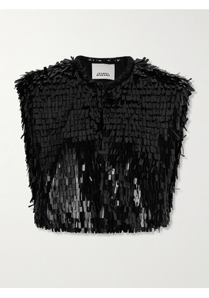 Isabel Marant - Amelina Sequined Cotton-twill Vest - Black - 1