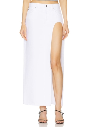 GRLFRND Blanca Maxi Skirt in White. Size 24, 25, 26, 27, 28, 29, 30, 31, 32.