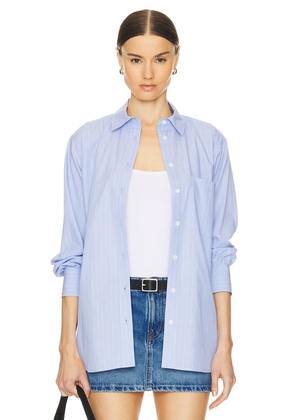 FRAME Oversized Pocket Shirt in Baby Blue. Size L, S, XL, XS.
