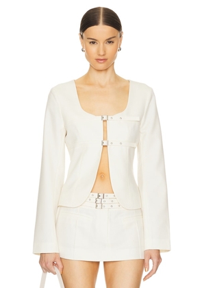 Aya Muse Apure Jacket in White. Size XL, XS.
