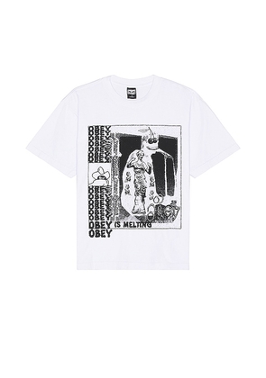 Obey Is Melting Tee in White. Size S, XL.