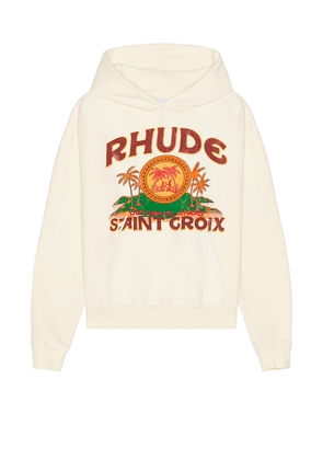 Rhude Rhude St. Croix Hoodie in Cream. Size M, XL/1X.