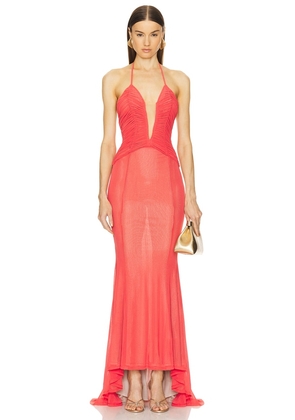 Michael Costello Sunset Gown in Coral. Size M, S, XL, XS.