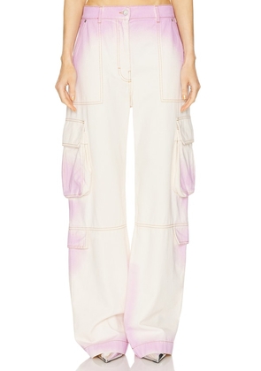 MSGM Cargo Pant in White. Size 38/XS, 42/M.