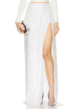 Lapointe Sequin High Waist Maxi Skirt in White. Size 0, 2.