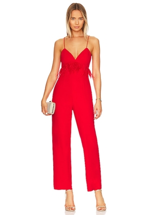 SAYLOR Krysta Jumpsuit in Red. Size XS.