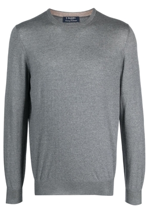 Barba fine-knit virgin wool jumper - Grey