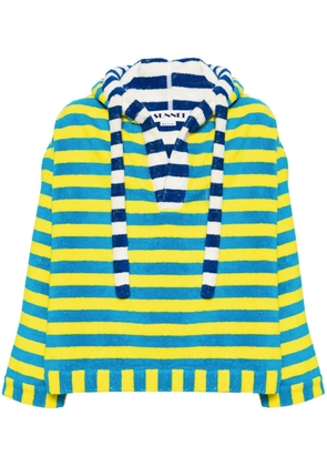 Sunnei striped cotton hoodie - Blue