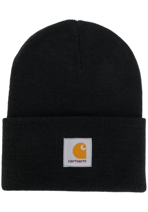 Carhartt WIP logo knitted beanie - Black