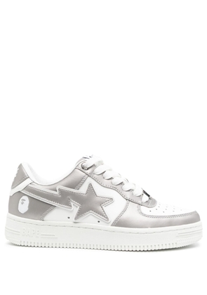 A BATHING APE® Bape Sta #4 leather sneakers - Silver