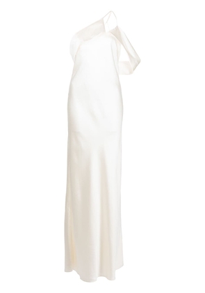 Michelle Mason bias-cut one-shoulder gown - White