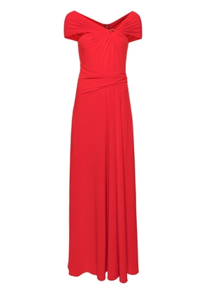 Talbot Runhof off-shoulder draped gown - Red
